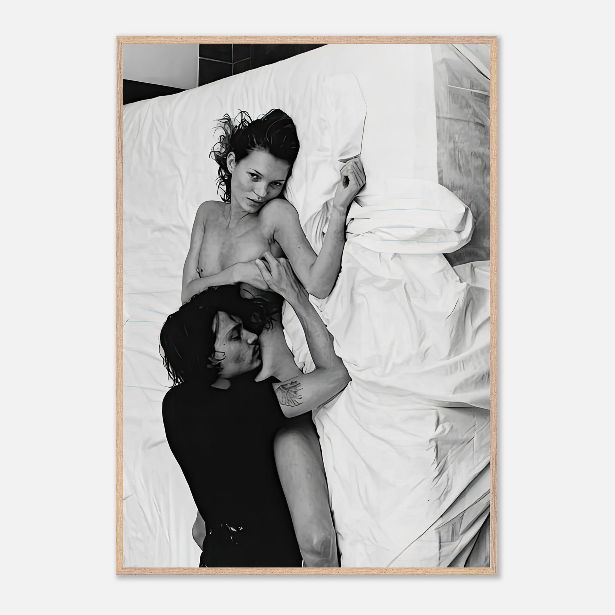 Fine art print of Kate Moss and Johnny Depp in an intimate moment, New York 1994, by Annie Leibovitz.
