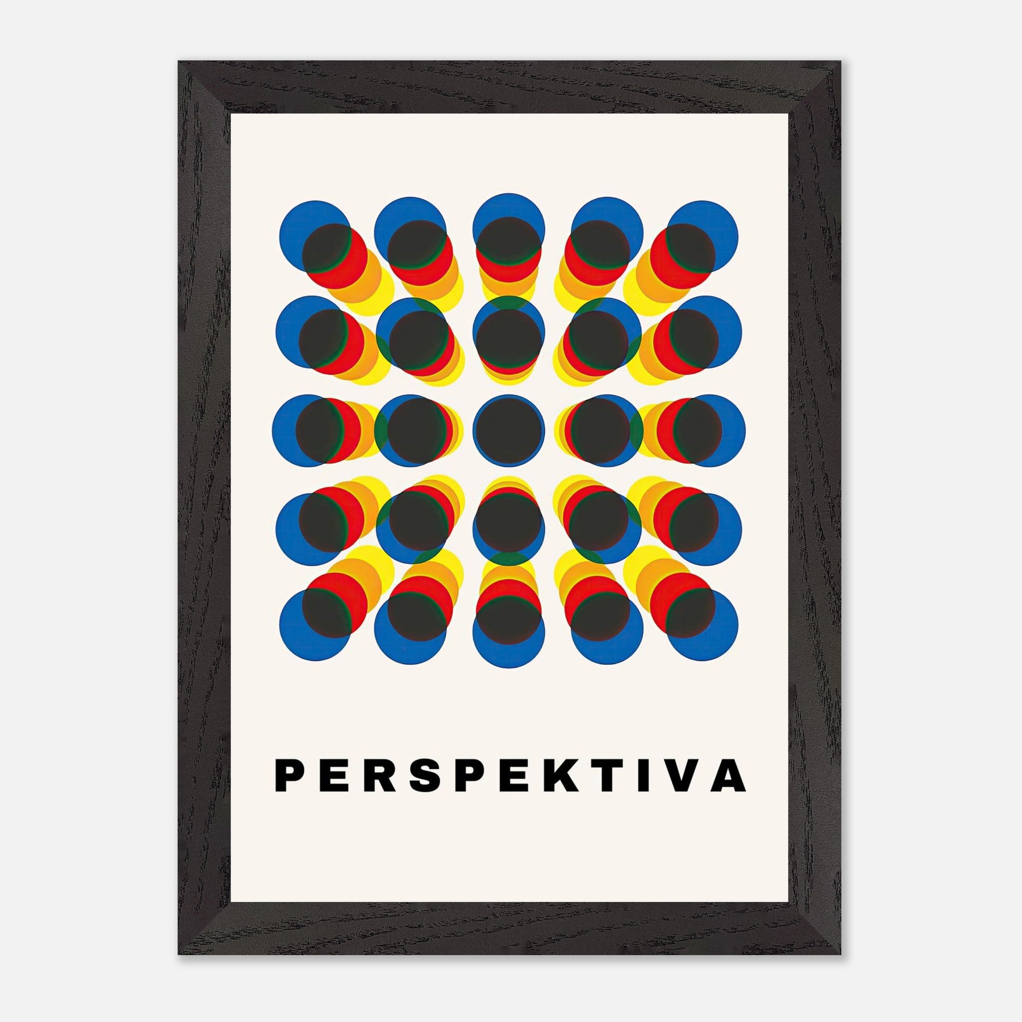 Vintage framed print of Perspective Abstract Art with geometric design and optical illusion effect.