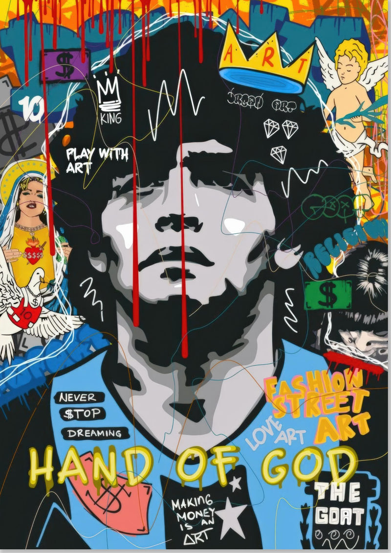 Diego Maradona Vintage Pop Art