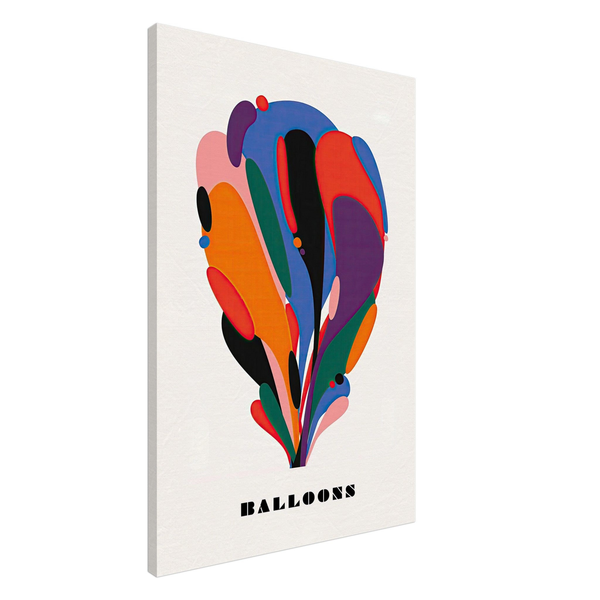 Abstract Balloon Art Canvas Print featuring vibrant colors and fluid shapes, perfect for modern decor.