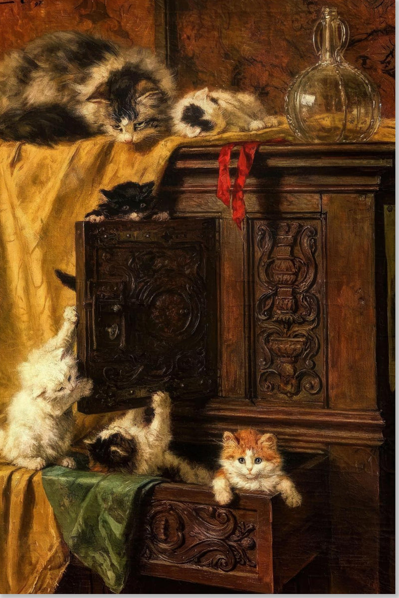 Vintage Cat Painting