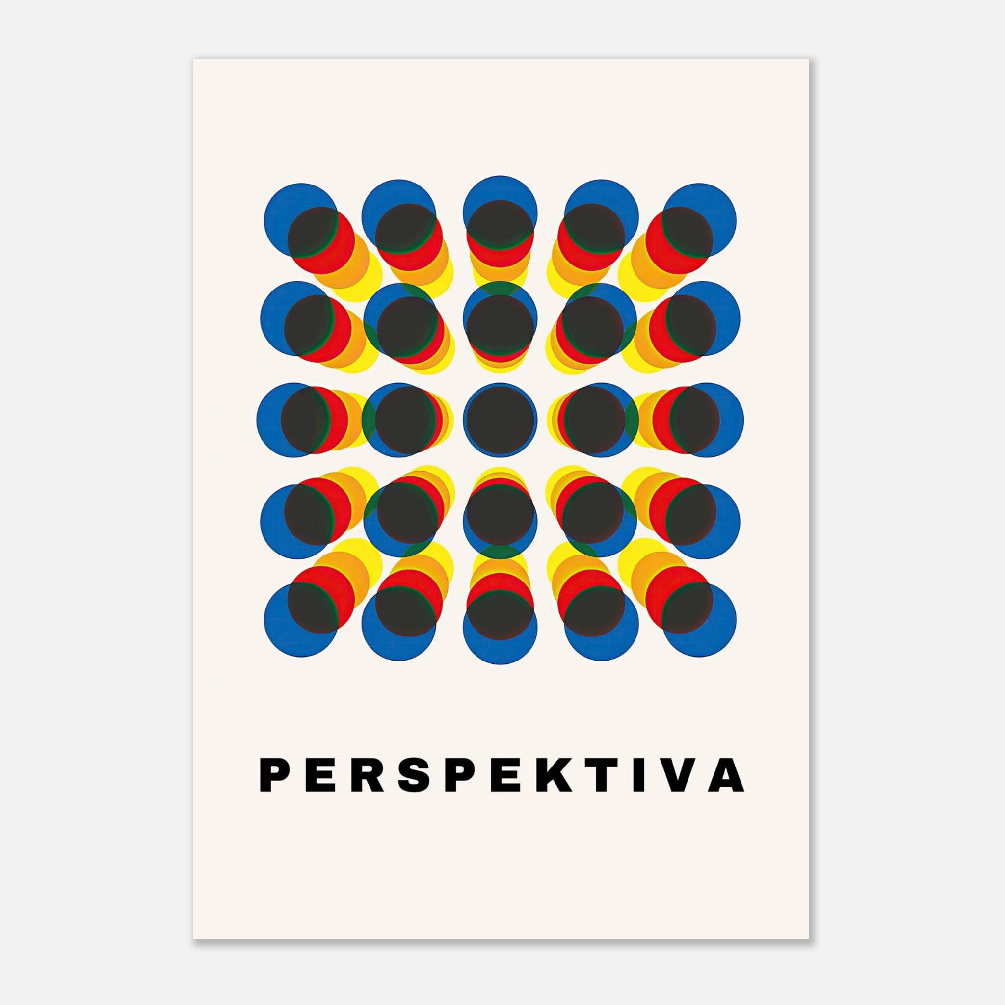 Perspective Abstract Art Metal Print featuring vibrant geometric shapes and optical illusion design.