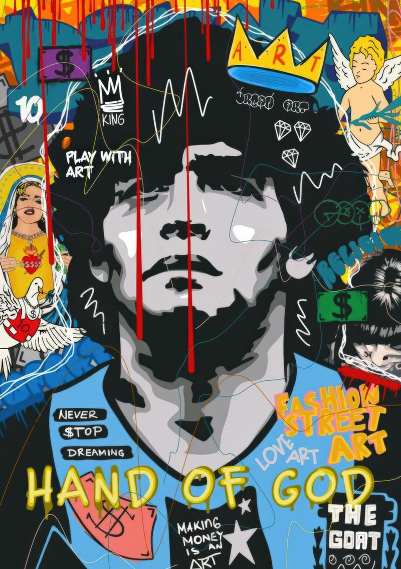 Diego Maradona Vintage Pop Art