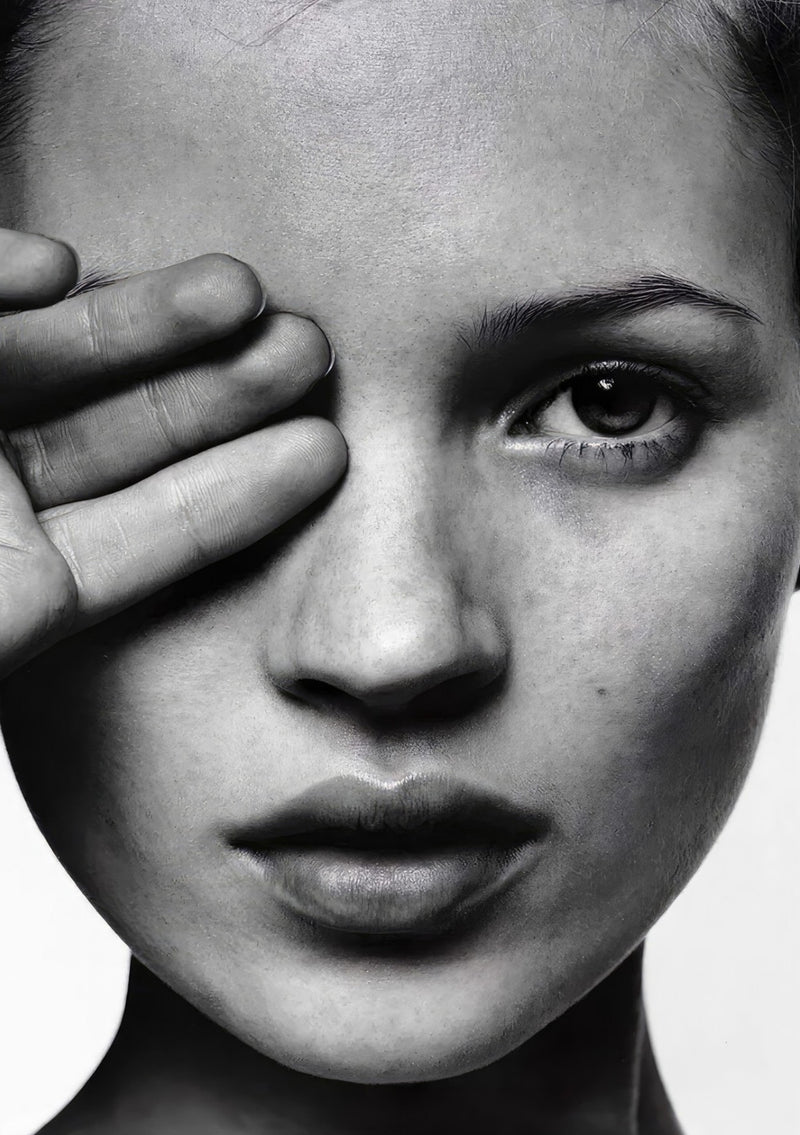 Kate Moss Schwarz-Weiß-Fotografie