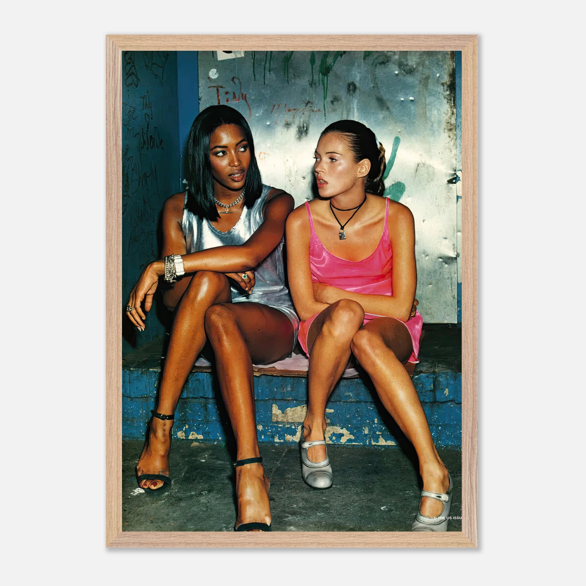 Naomi Campbell and Kate Moss fine art print, showcasing timeless fashion icons in a moment of elegance.