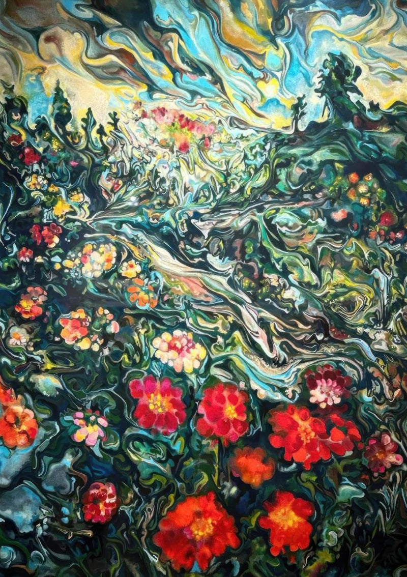 Abstrakte florale Landschaftsmalerei