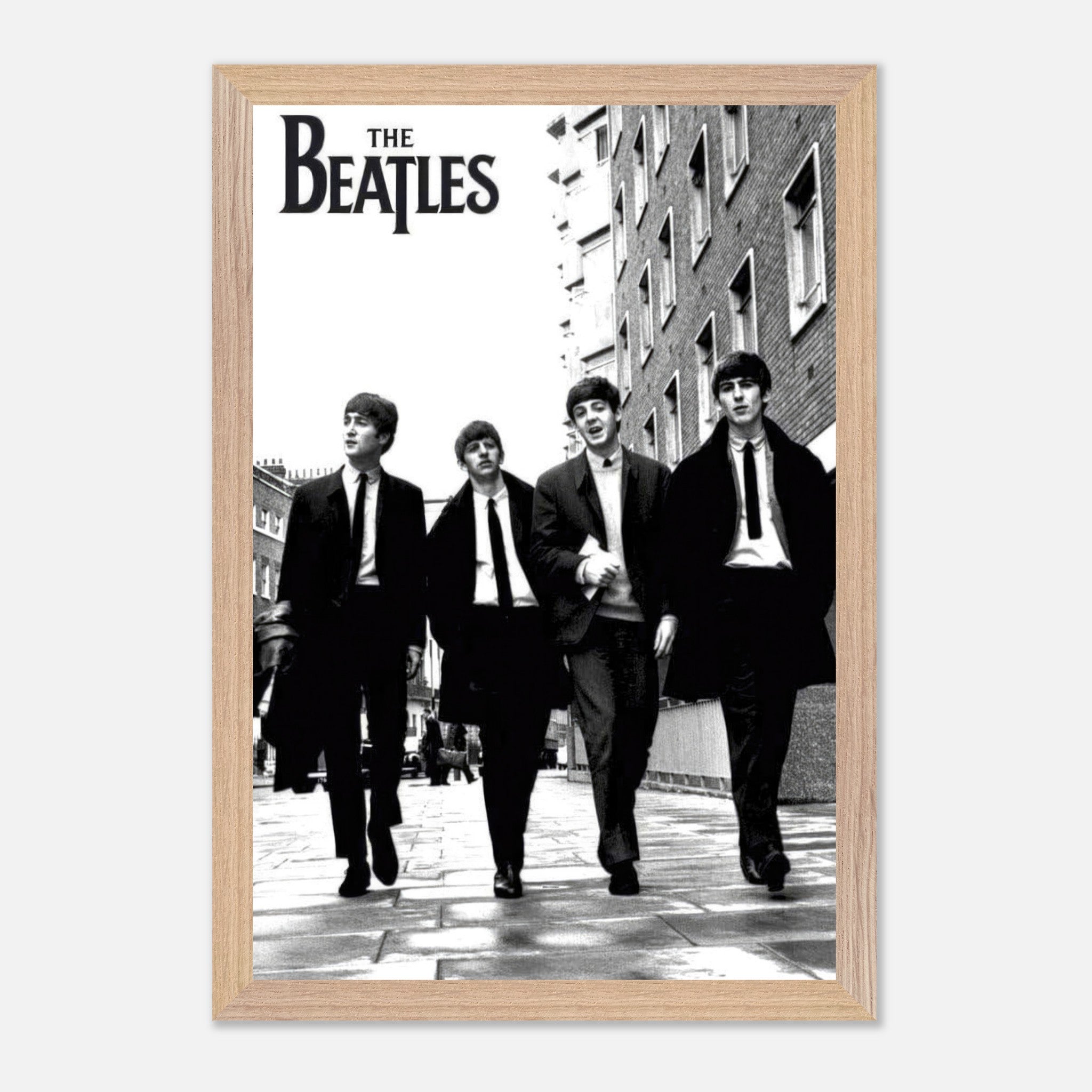 The Beatles fine art cover - museum quality giclée print featuring iconic black and white photo of the band