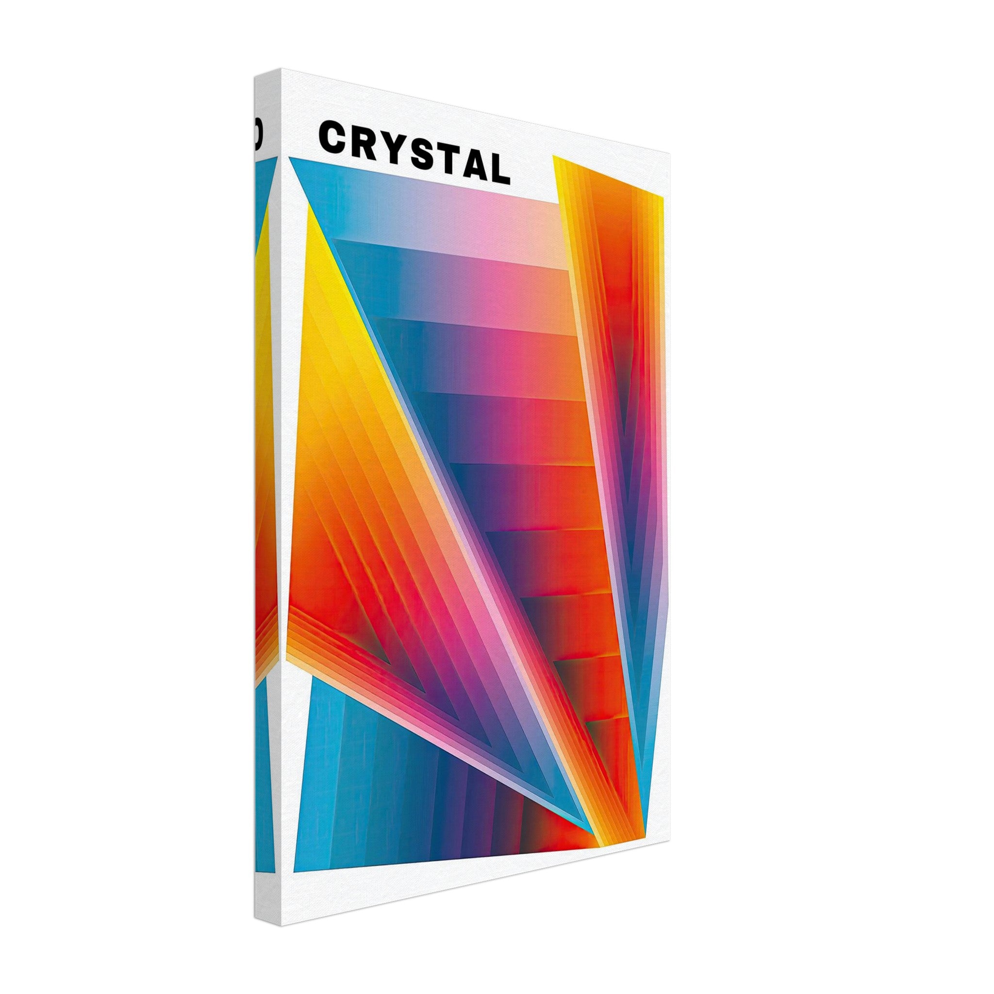 Crystal Abstract Art canvas print featuring vibrant geometric shapes and colorful gradients for modern decor.