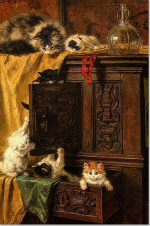 Dipinto di Gatto Vintage