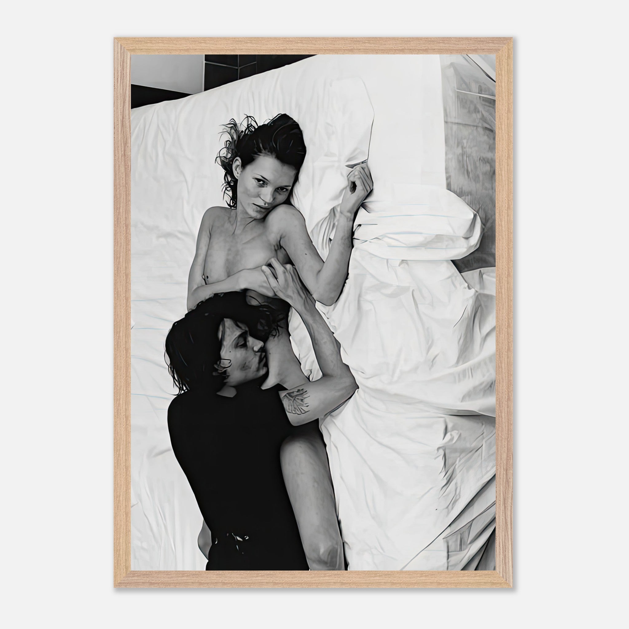 Fine art print of Kate Moss and Johnny Depp in an intimate pose, captured in New York, 1994 by Annie Leibovitz.