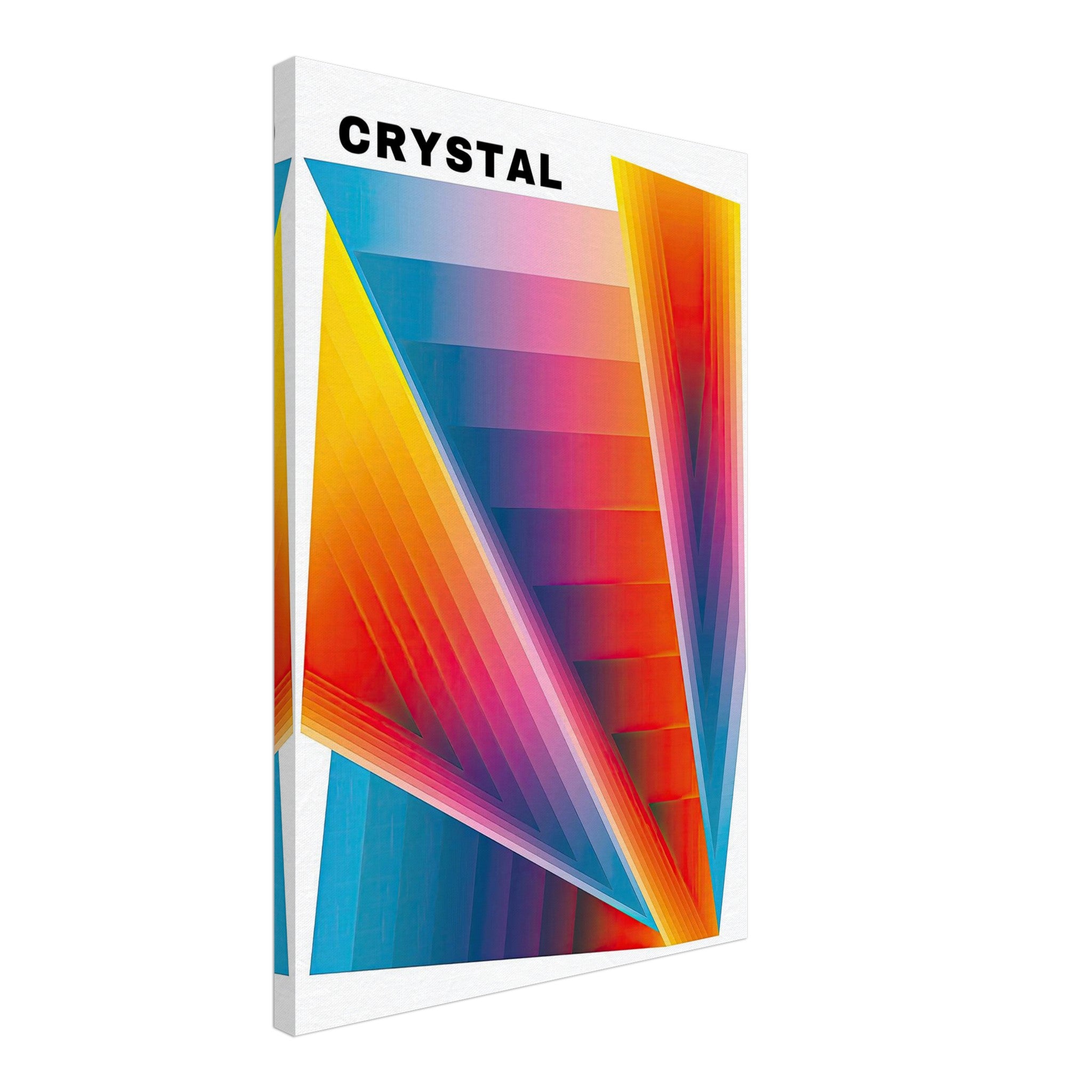 Crystal Abstract Art canvas print featuring vibrant geometric shapes and dynamic color gradients.