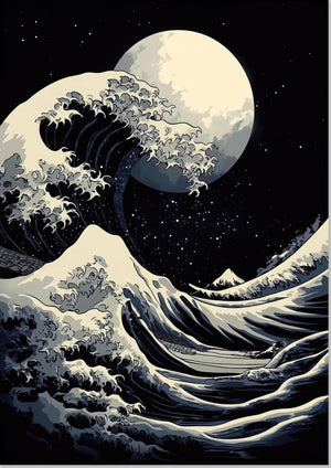 The Great Wave off Kanagawa - Black & White