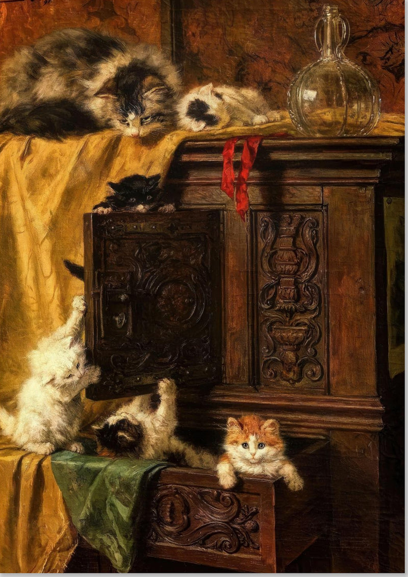 Vintage Cat Painting