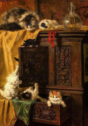 Vintage Cat Painting