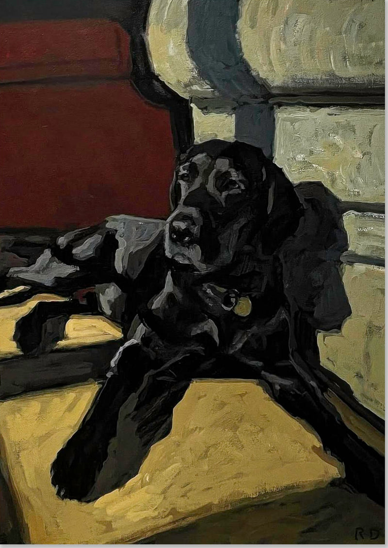 Svart Labrador hundemaleri