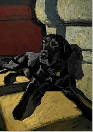 Schwarzer Labrador Hund Gemälde