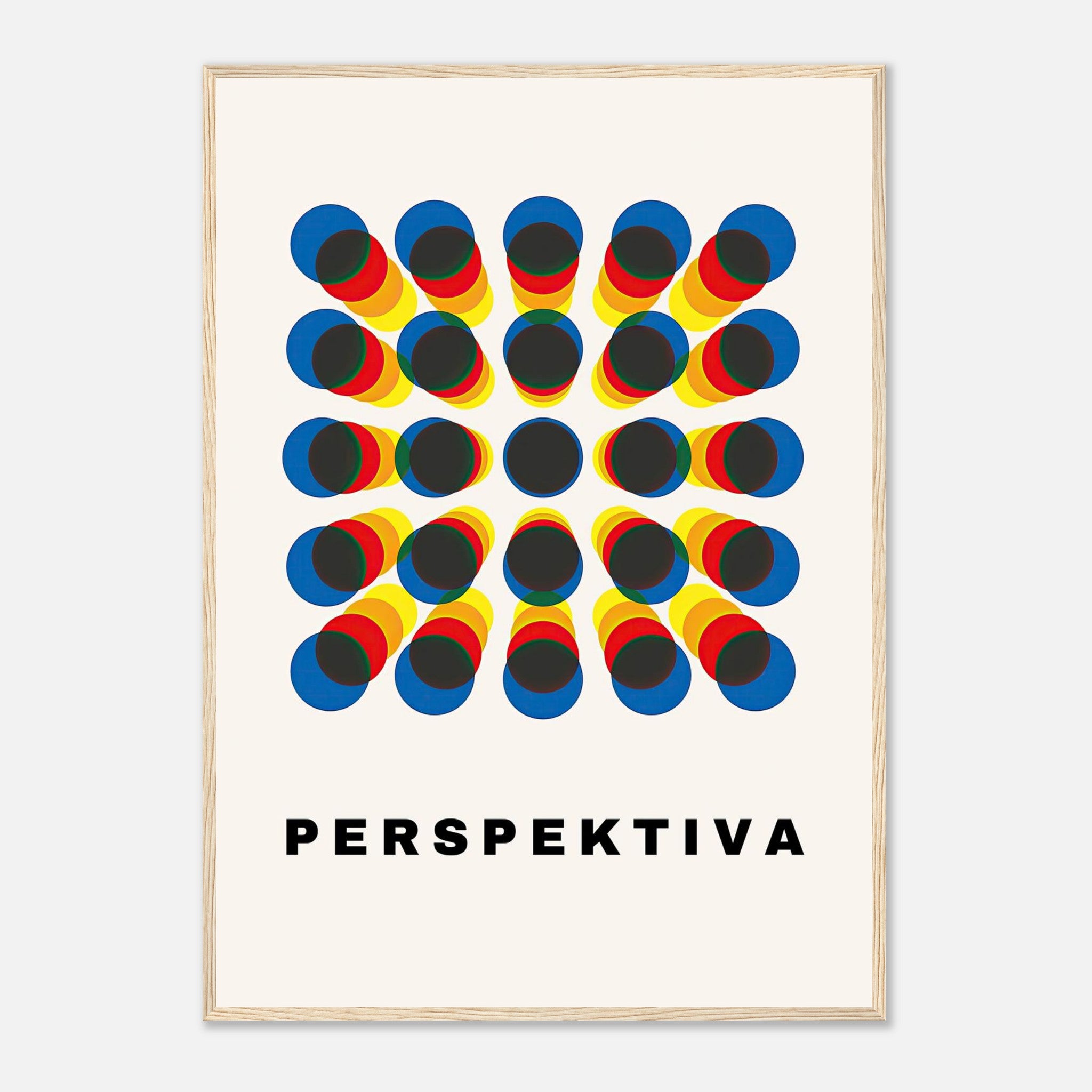Perspective Abstract Art Framed Print featuring bold geometric patterns in vibrant colors.