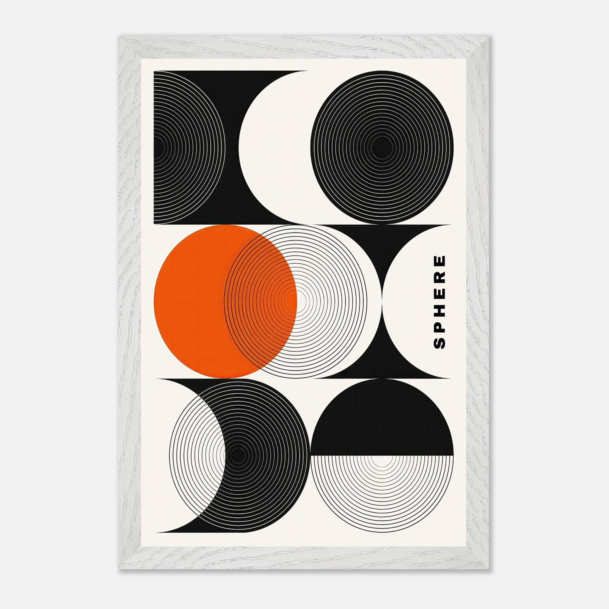 Abstract Geometric Sphere Art print featuring bold circles and modern design, ideal for elevating contemporary interiors.