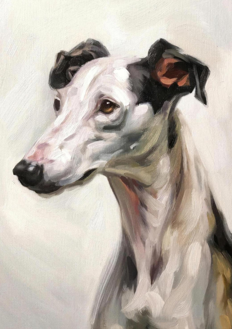 Greyhound Hund Gemälde