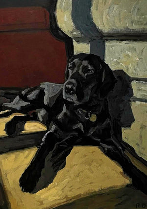 Schwarzer Labrador Hund Gemälde