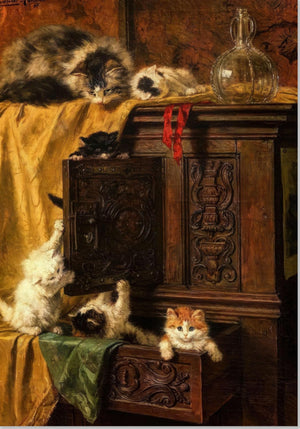 Vintage Cat Painting