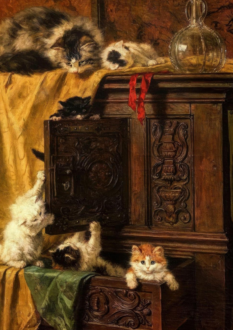 Vintage Cat Painting