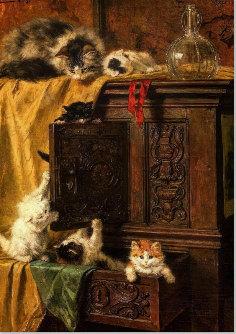 Vintage Cat Painting