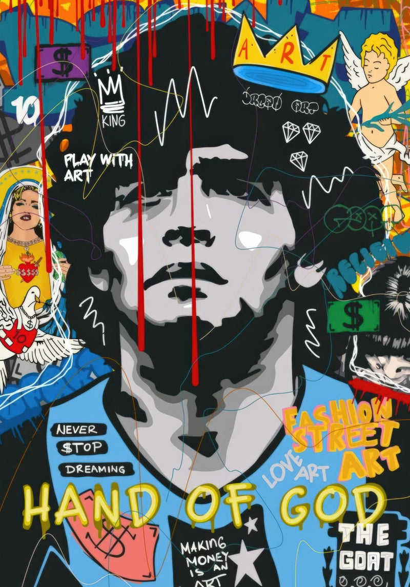 Diego Maradona Vintage Pop Art