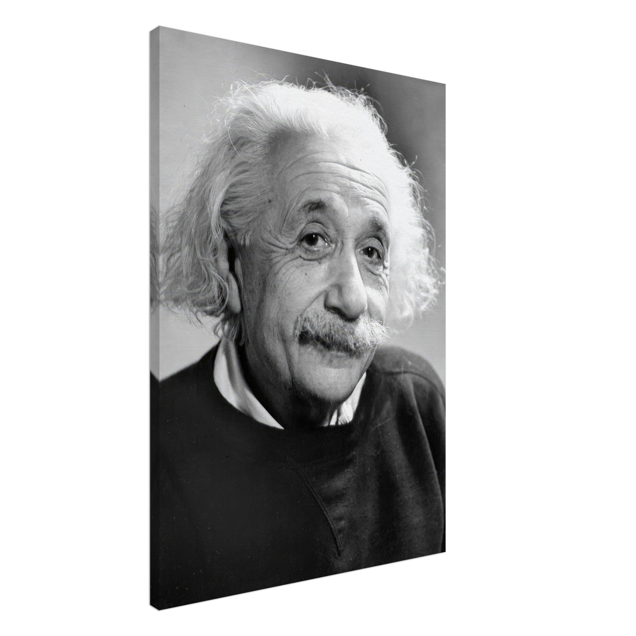 Albert Einstein (1946) black and white canvas print showcasing the iconic physicist's thoughtful expression.