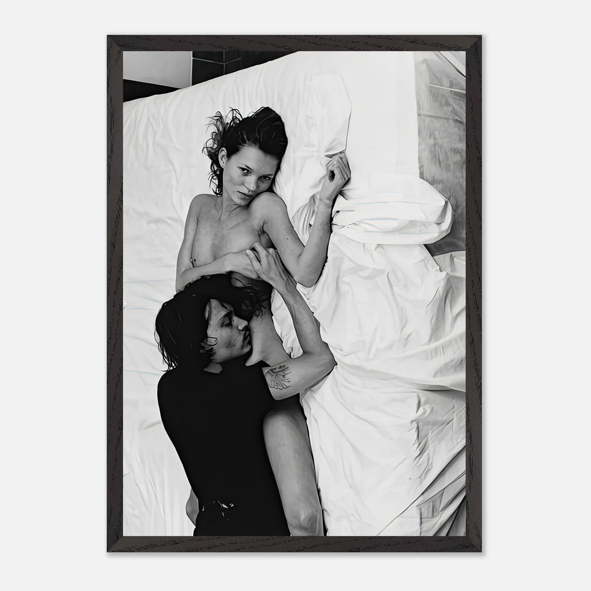 Kate Moss and Johnny Depp fine art print, 1994, capturing intimacy in pop culture history by Annie Leibovitz.