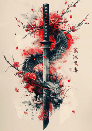 Espada Katana Samurai Dragón