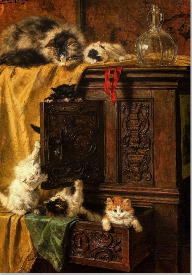 Vintage Cat Painting