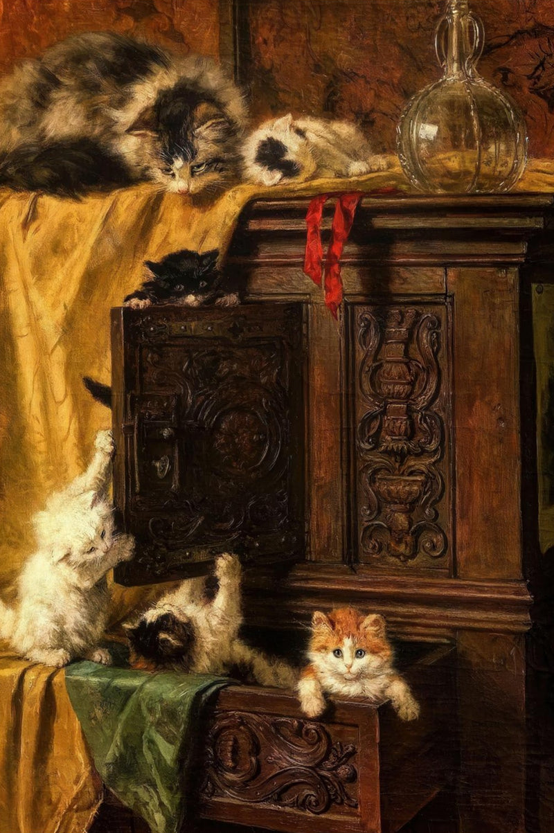 Vintage Cat Painting