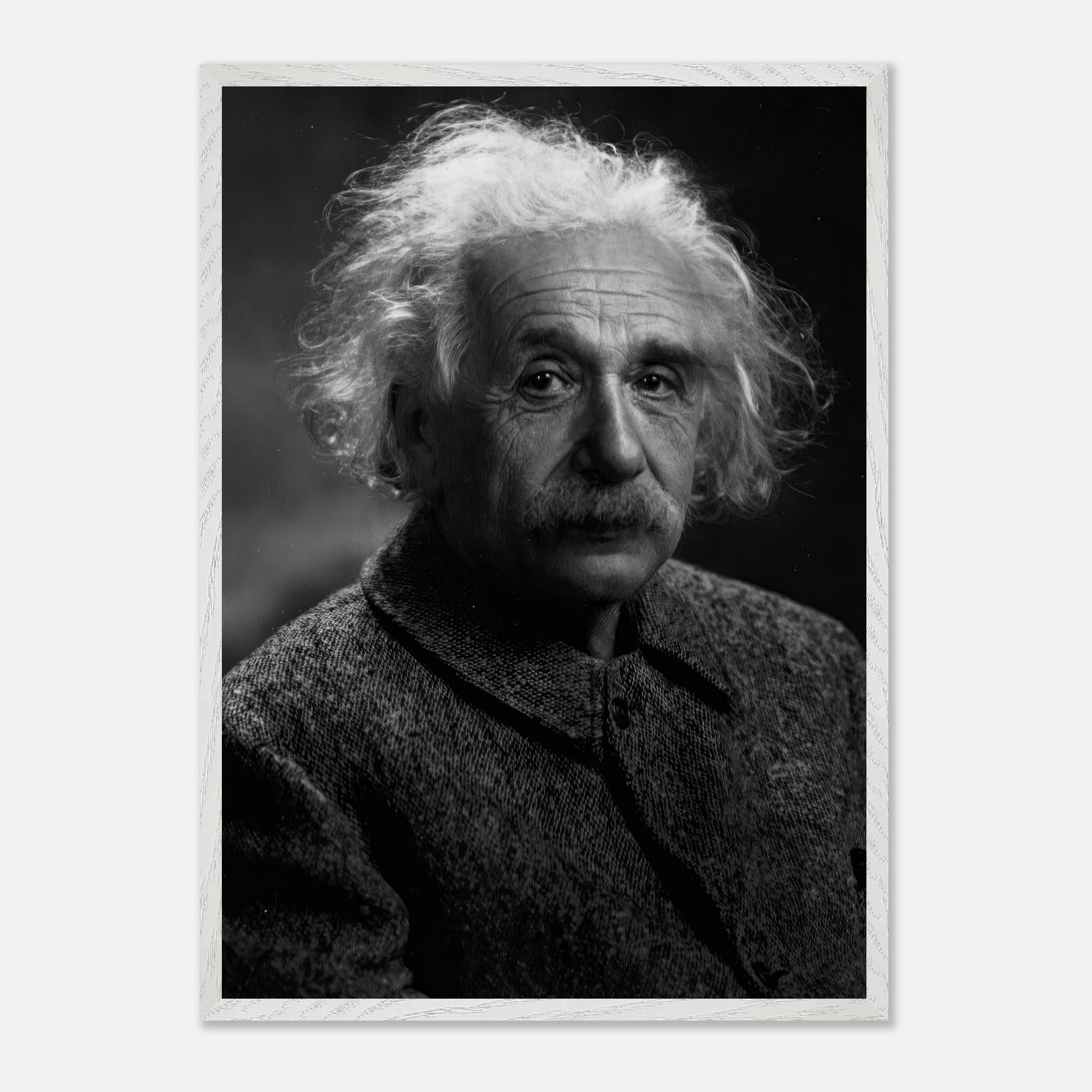 Albert Einstein vintage portrait print, showcasing his wisdom and intellect in a classic black-and-white style.