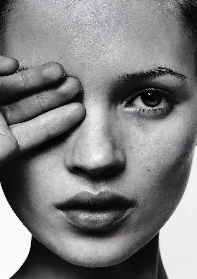 Kate Moss Schwarz-Weiß-Fotografie