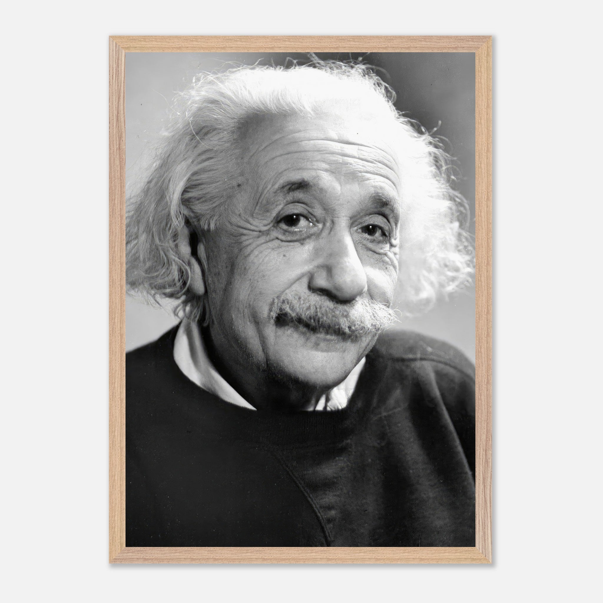 Albert Einstein 1946 vintage framed print, black-and-white portrait of the legendary physicist.