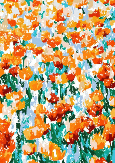 Jardin de Tulipes Florales Abstraites
