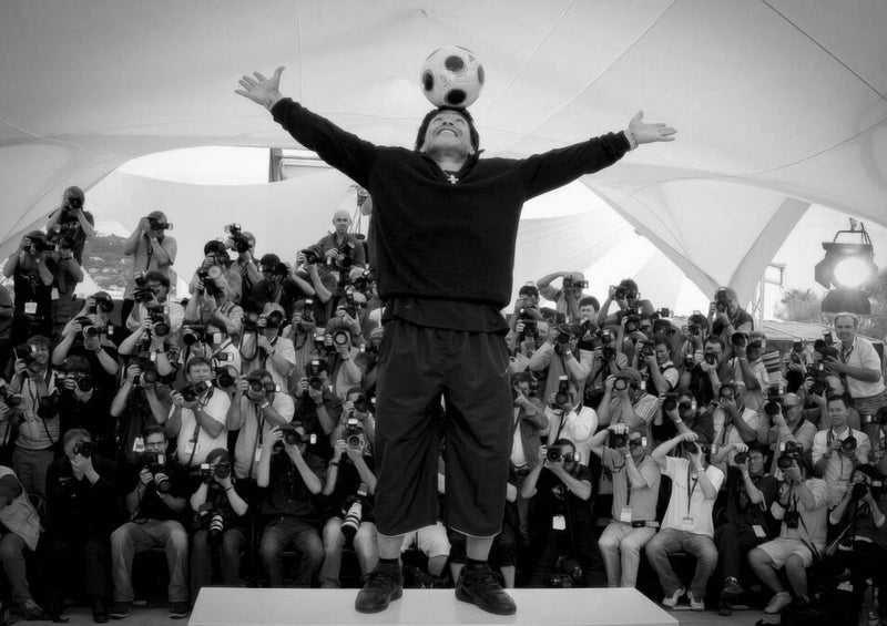 Diego Maradona Cannes (2008) - Schwarzweißfotografie