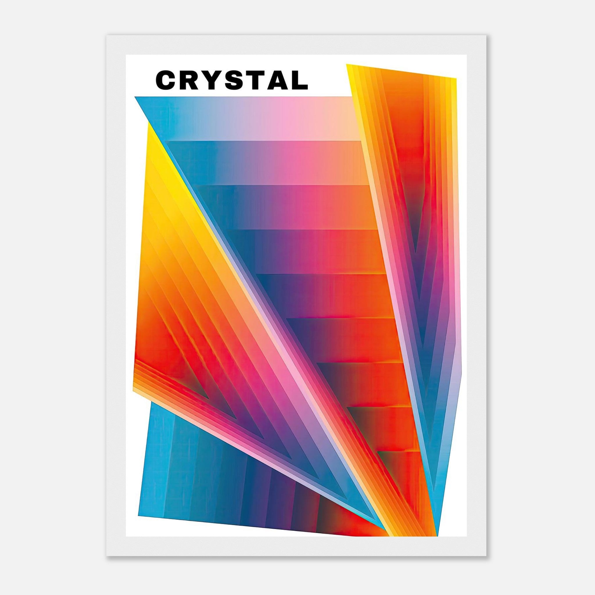 Crystal Abstract Art Framed Print showcasing vibrant geometric patterns and bold colors for modern interiors.