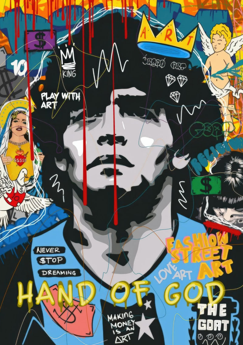 Diego Maradona Vintage Pop Art