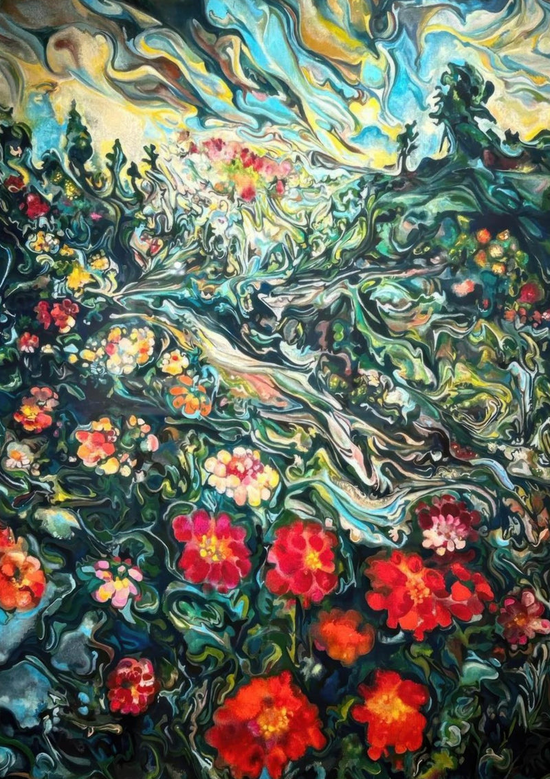 Abstrakte florale Landschaftsmalerei