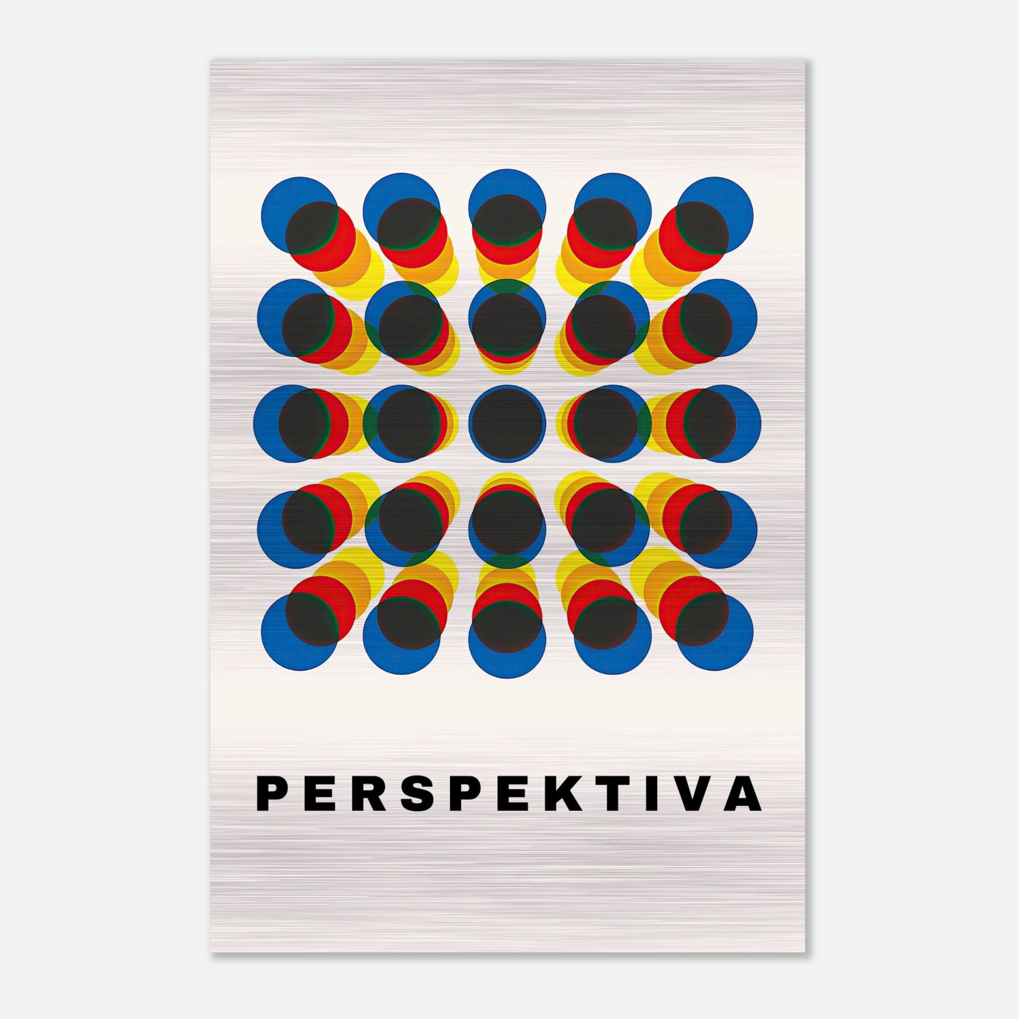 Perspective Abstract Art Brushed Metal print featuring vibrant colors and geometric shapes to enhance modern spaces.