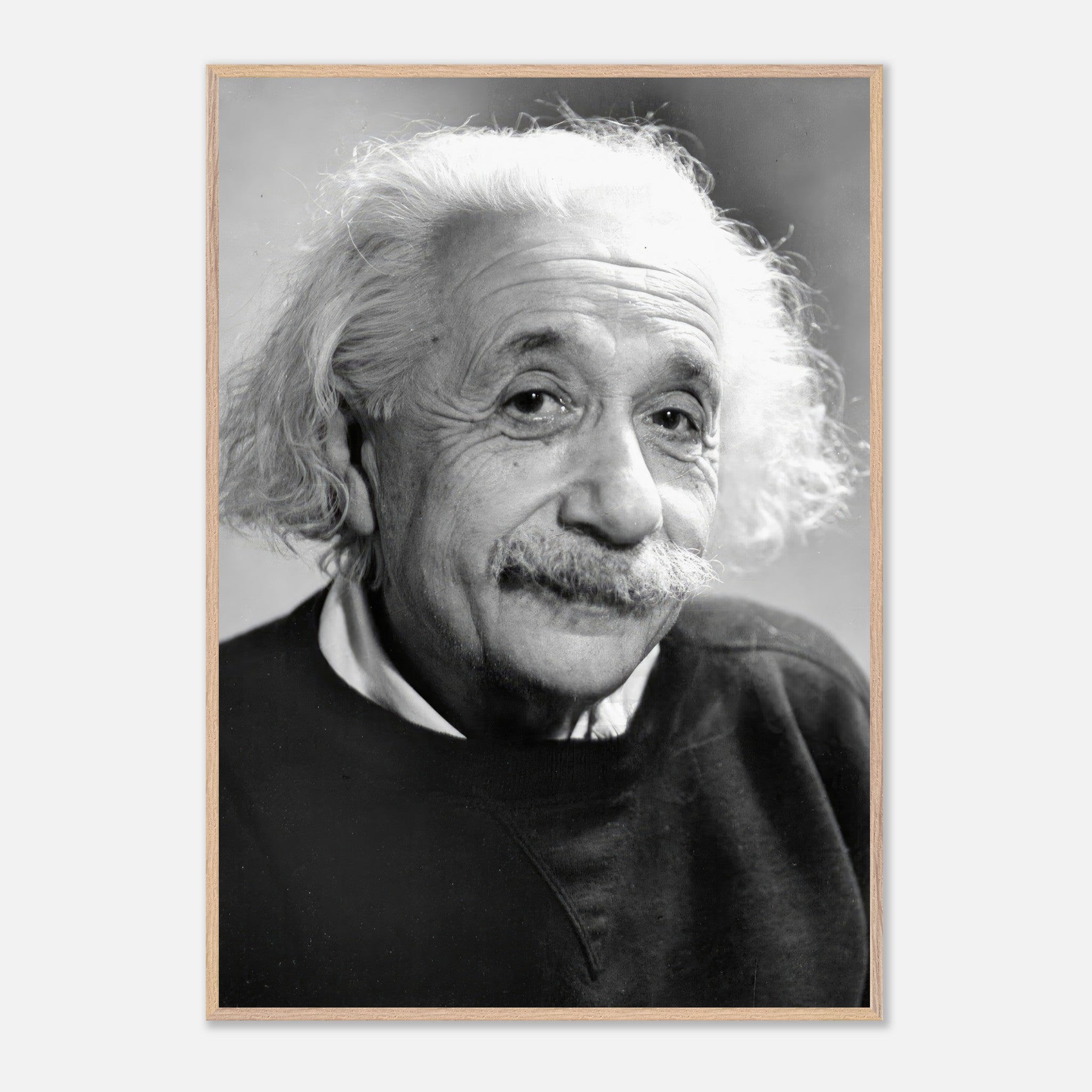 Black-and-white portrait of Albert Einstein, capturing his wisdom and warm expression in 1946.