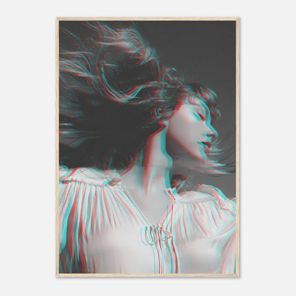 Taylor Swift black and white framed print with 3D accents, capturing elegance and creative expression in monochrome design.