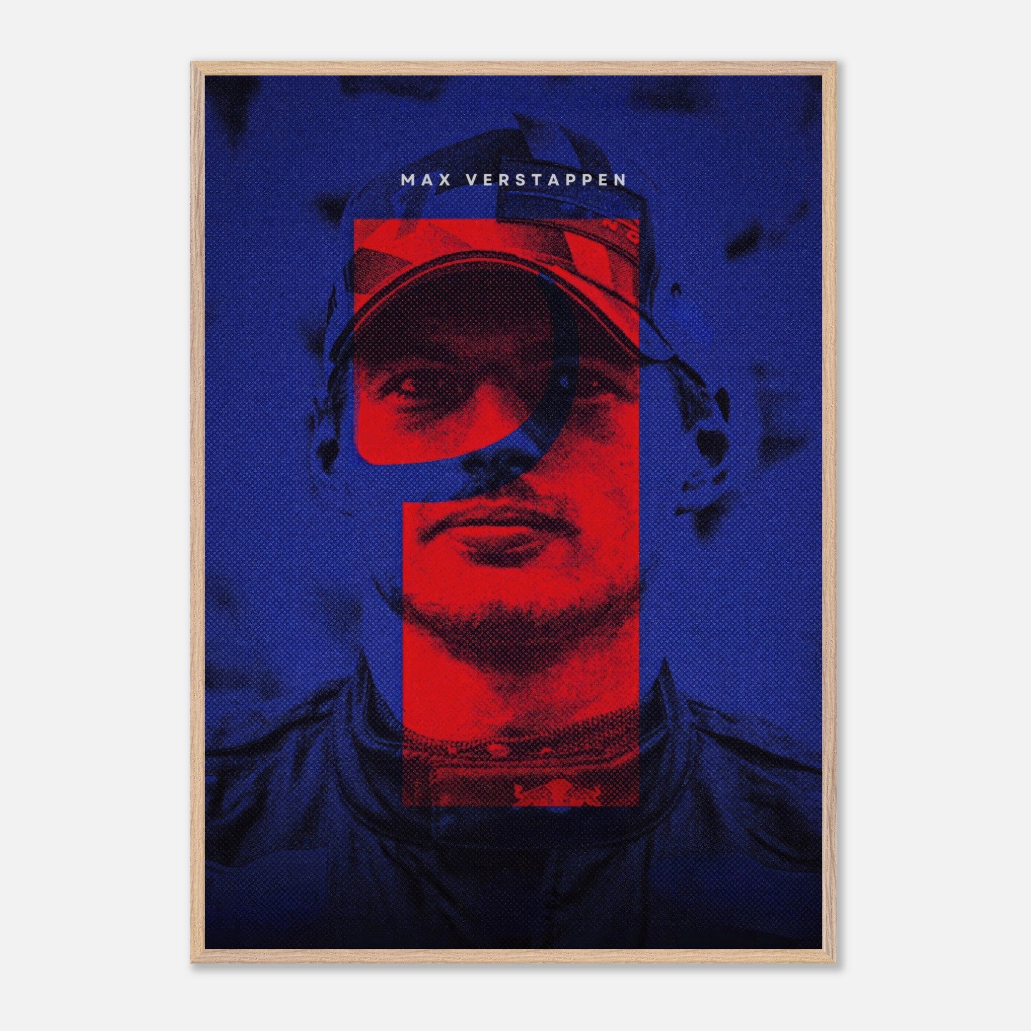 Max Verstappen fine art print in vibrant colors, showcasing his iconic drive and determination in Formula 1.