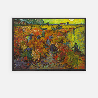 The Red Vineyard painting by Van Gogh, showcasing vibrant autumn colors in a museum-quality Giclée print.