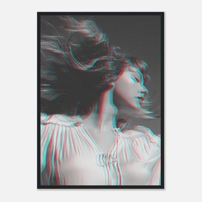 Taylor Swift black and white framed print with 3D accents, capturing elegance and musical inspiration for any space.