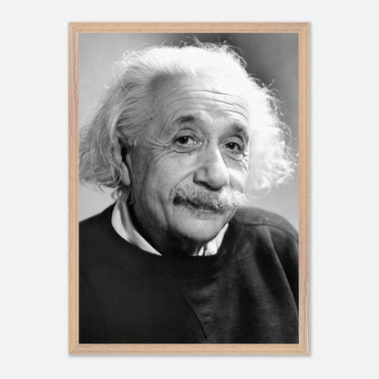 Black-and-white portrait of Albert Einstein, 1946, showcasing his expressive eyes and unique hairstyle.