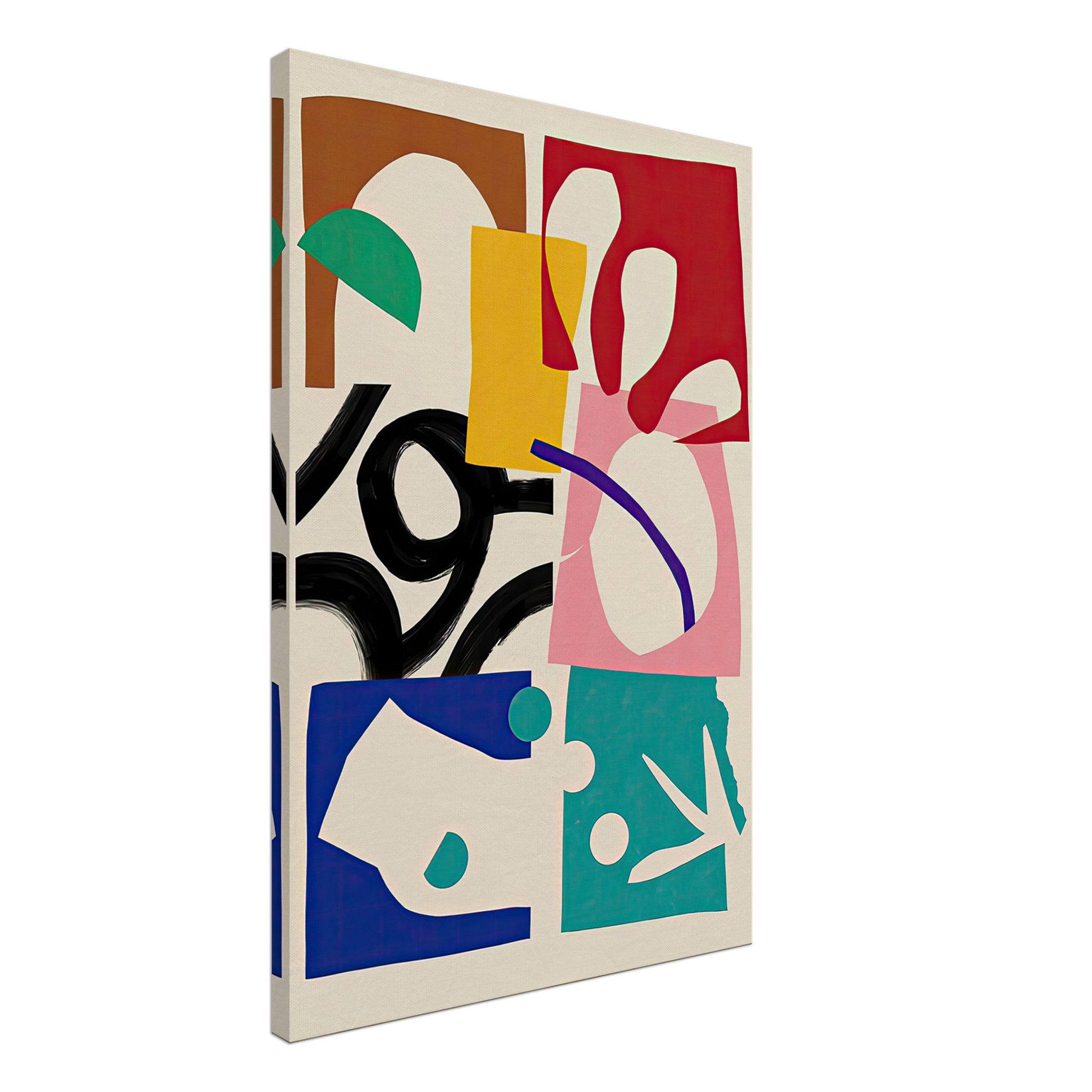 Abstract Harmony canvas print featuring vibrant colors and bold geometric shapes for modern decor.