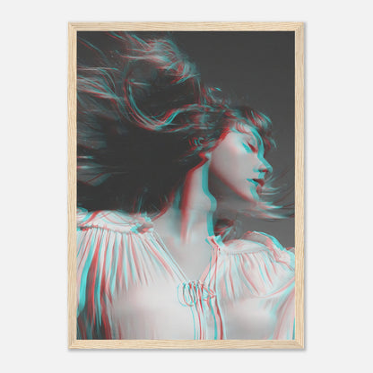 Taylor Swift black and white framed print with 3D accents, showcasing elegance and musical inspiration for art enthusiasts.